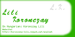 lili koronczay business card